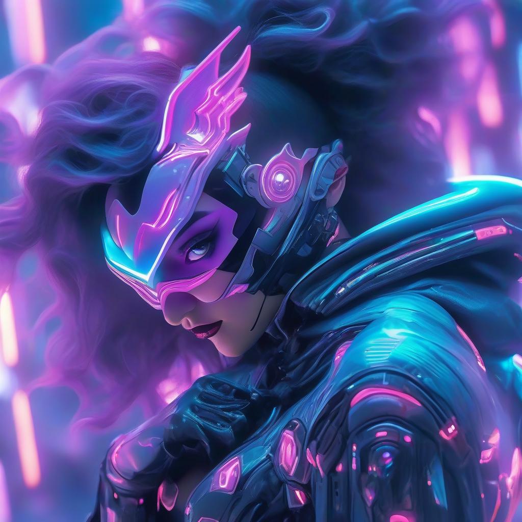  cinematic photo a close up of a person wearing a mask, dreamy colorful cyberpunk colors, glowwave girl portrait, purple liquid in cup glowing, very luminous design, tron angel, anime styled 3d, the artist has used bright, hydropunk . 35mm photograph, film, bokeh, professional, 4k, highly detailed hyperrealistic, full body, detailed clothing, highly detailed, cinematic lighting, stunningly beautiful, intricate, sharp focus, f/1. 8, 85mm, (centered image composition), (professionally color graded), ((bright soft diffused light)), volumetric fog, trending on instagram, trending on tumblr, HDR 4K, 8K