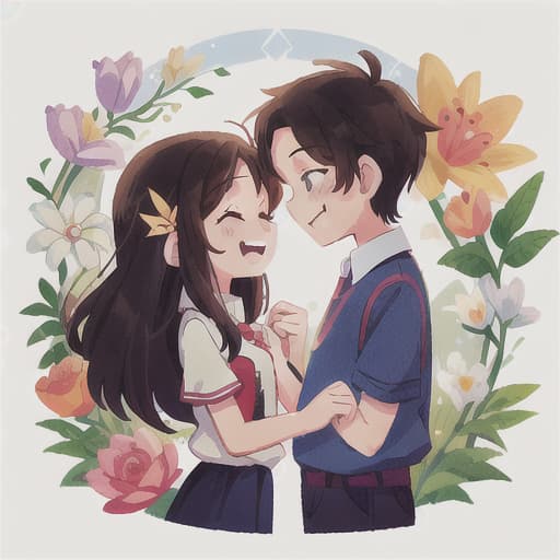  Illustration of a couple in LOVE