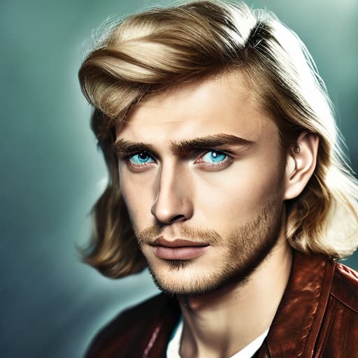 portrait+ style russian queer actor blonde hunk dude face