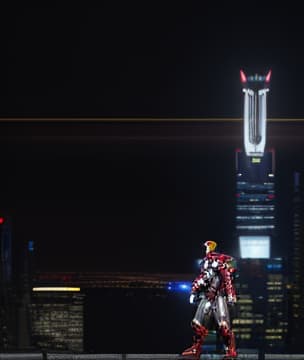  masterpiece, best quality, Best quality, masterpiece, 8k resolution, realistic, highly detailed, close up of Iron Man. In a cyberpunk style night scene of the city, he stands on a street lined with tall buildings. The city's night lights are bright, The surrounding buildings and streets are filled with cyberpunk elements such as neon lights, high tech devices, and futuristic architectural designs.