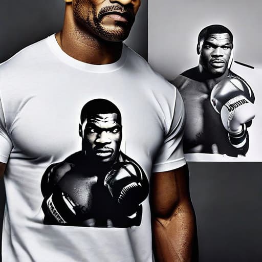  Plan tshirt smooth design, with Half hands with mike tyson photo on it hyperrealistic, full body, detailed clothing, highly detailed, cinematic lighting, stunningly beautiful, intricate, sharp focus, f/1. 8, 85mm, (centered image composition), (professionally color graded), ((bright soft diffused light)), volumetric fog, trending on instagram, trending on tumblr, HDR 4K, 8K