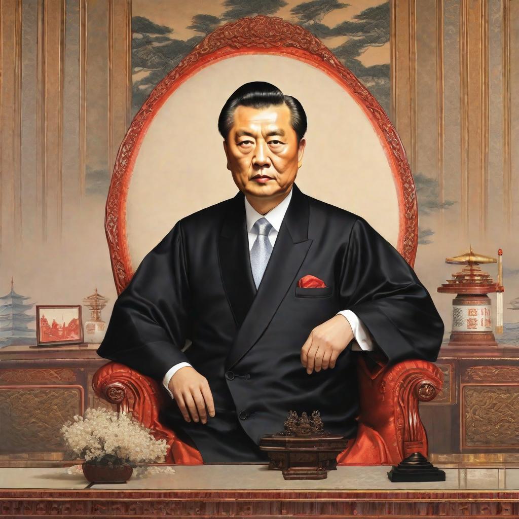  masterpiece, best quality,Draw a domineering president Hu Tao