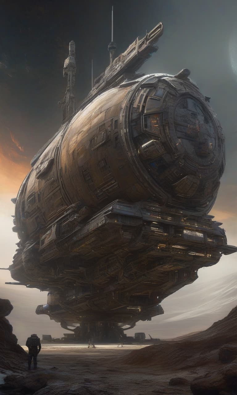  a large unusual configuration intricate spacecraft, exploring an alien planet, exploration in a gloomy nebula, from mikhail vrubel, artstation trend, Post apocalyptic gossamer mechanisms, cyberpunk, Victorian style in a picturesque enigmatic environment intricate, elegant, highly detailed, centered, digital painting, artstation, concept art, smooth, sharp focus, illustration, artgerm, tomasz alen kopera, peter mohrbacher, donato giancola, joseph christian leyendecker, wop leyendecker, wop, wlop, beautiful, realistic, professional photography, high detail, high resolution, hyper realistic, 8k, space hyperrealistic, full body, detailed clothing, highly detailed, cinematic lighting, stunningly beautiful, intricate, sharp focus, f/1. 8, 85mm, (centered image composition), (professionally color graded), ((bright soft diffused light)), volumetric fog, trending on instagram, trending on tumblr, HDR 4K, 8K