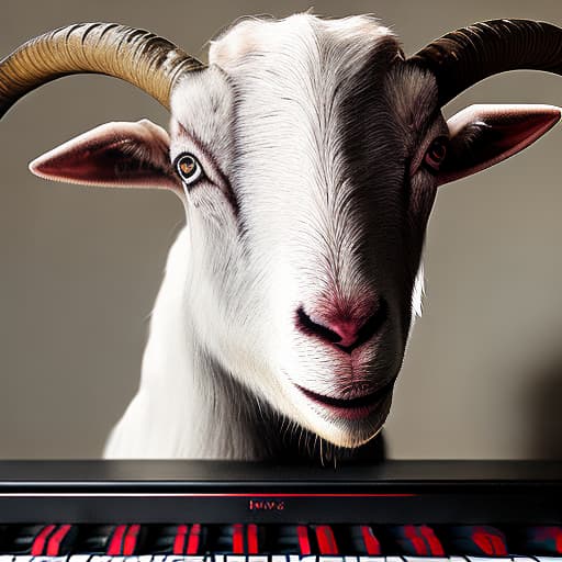 redshift style Platinum goat playing piano