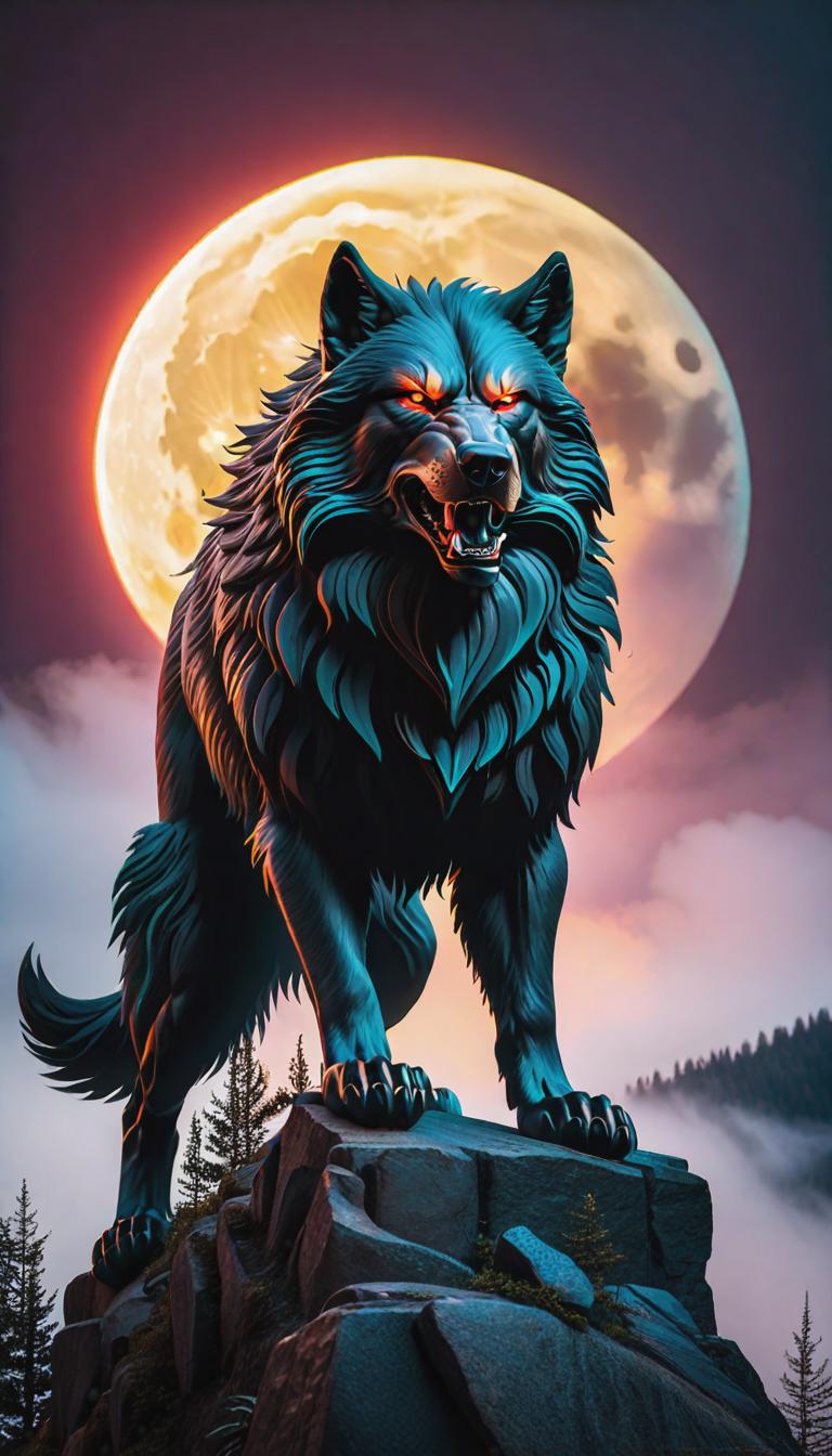  gothic style depiction of a werewolf howling at the moon. Dark, mysterious, scary, haunting, dramatic, ornate, detailed. . dark, mysterious, haunting, dramatic, ornate, detailed, hyperrealistic, full body, detailed clothing, highly detailed, cinematic lighting, stunningly beautiful, intricate, sharp focus, f/1. 8, 85mm, (centered image composition), (professionally color graded), ((bright soft diffused light)), volumetric fog, trending on instagram, trending on tumblr, HDR 4K, 8K