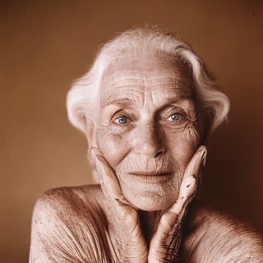 portrait+ style A photo by bruce weber of a beautiful old with no clothes on, stable diffusion