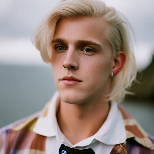 portrait+ style british queer youtuber blonde very cute dude face