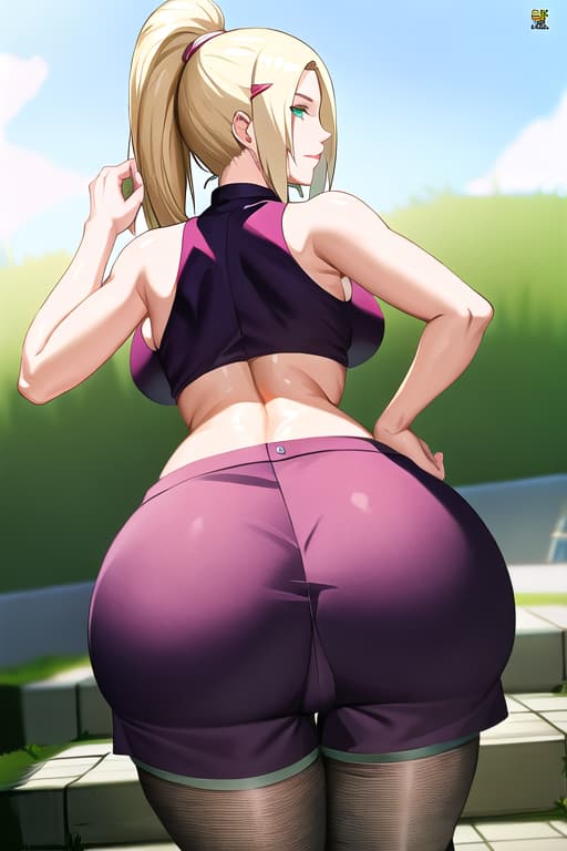  (yamanaka_ino:1.2), hair down,(masterpiece, best quality:1.2), illustration, absurdres, highres, extremely detailed,looking_at_ass