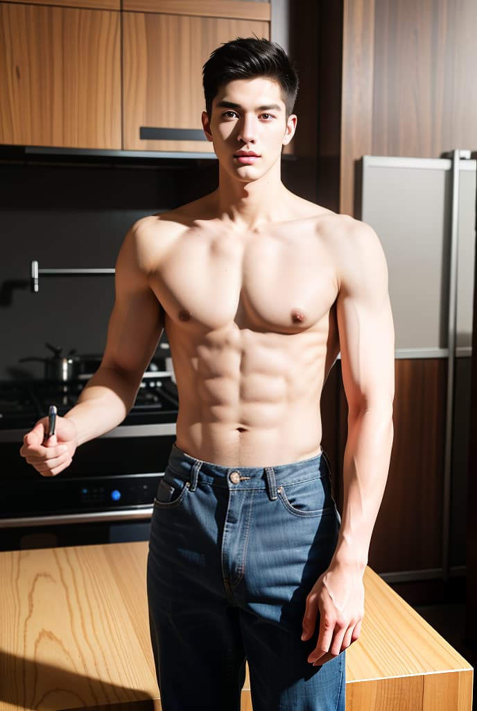  A tall, muscular, handsome young man., ADVERTISING PHOTO,high quality, good proportion, masterpiece , The image is captured with an 8k camera and edited using the latest digital tools to produce a flawless final result.