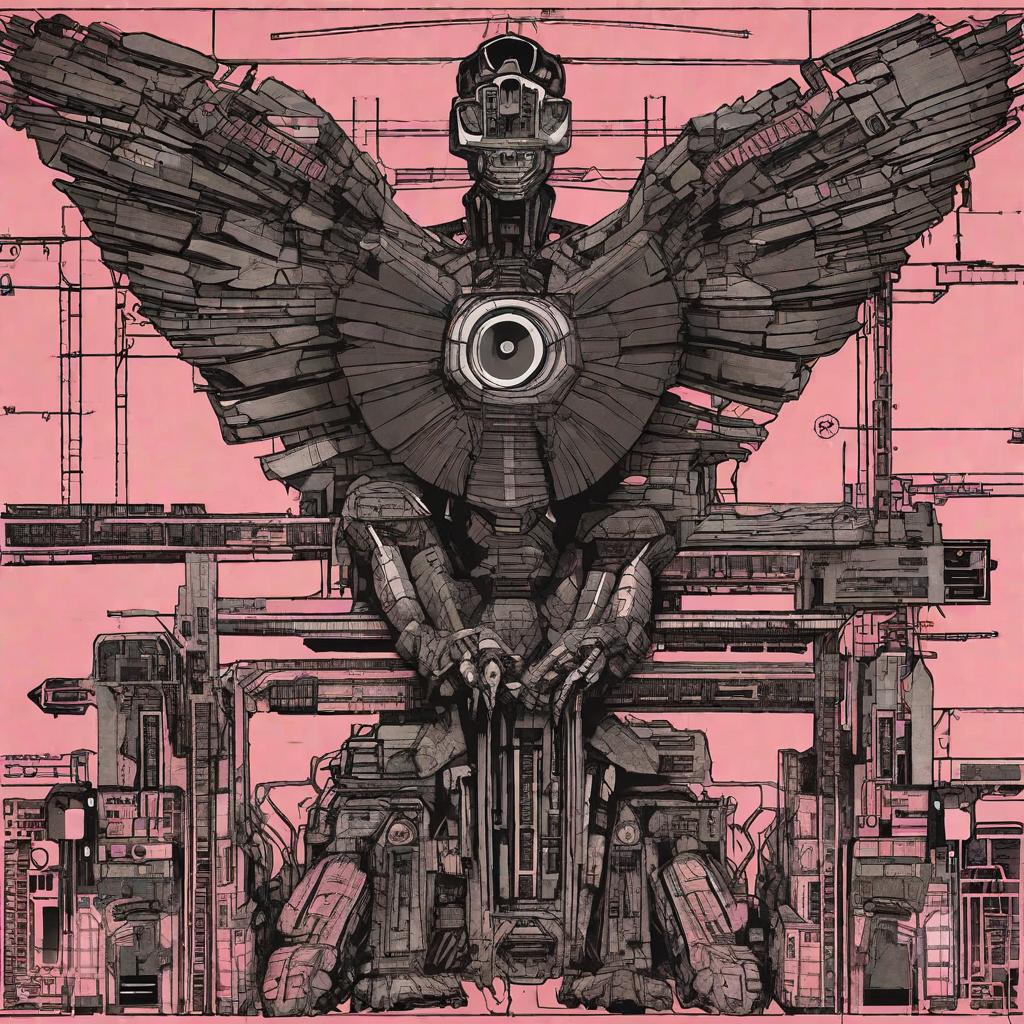  masterpiece, best quality, a thirty-six wings angel in Cyber punk style, a machine angel, but with a divine sensibility