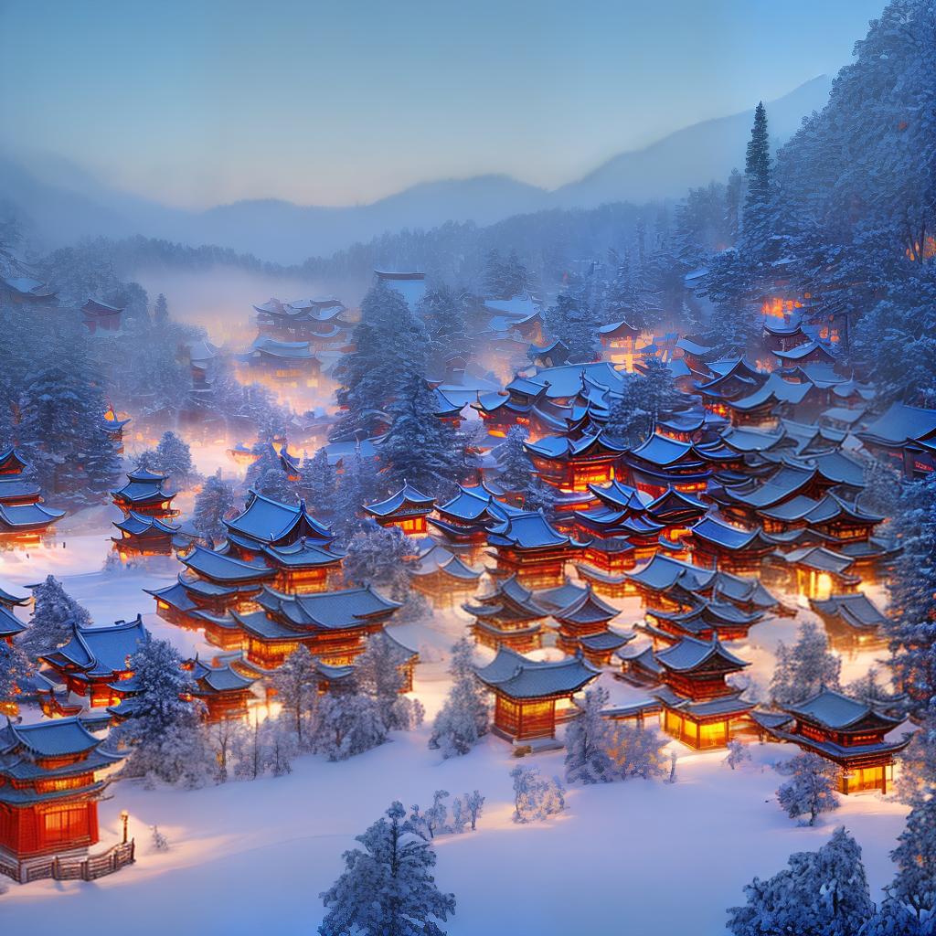  ((masterpiece)),(((best quality))), 8k, high detailed, ultra-detailed. A serene winter landscape depicting the Chinese Minor Snow festival. The scene showcases traditional Chinese architecture adorned with red lanterns and pine trees gently covered in snow. The light snowfall adds a serene touch to the scene, capturing the essence of the festival. The atmosphere is peaceful and poetic, reflecting the tranquil winter ambiance. The artwork is reminiscent of traditional Chinese paintings, with intricate details in the architecture, lanterns, and trees. The colors are soft and muted, evoking a sense of calmness. The lighting is warm, casting a gentle glow on the snow-covered landscape. hyperrealistic, full body, detailed clothing, highly detailed, cinematic lighting, stunningly beautiful, intricate, sharp focus, f/1. 8, 85mm, (centered image composition), (professionally color graded), ((bright soft diffused light)), volumetric fog, trending on instagram, trending on tumblr, HDR 4K, 8K