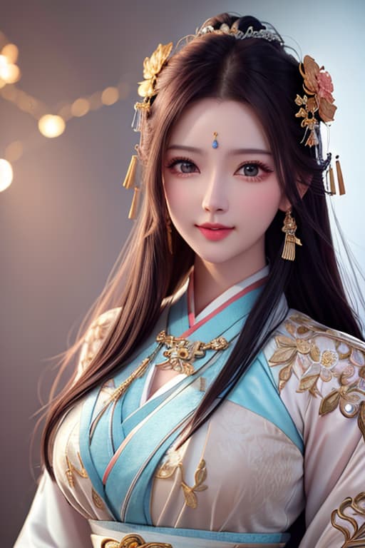  best quality, masterpiece, highres, 1girl,blush,(seductive smile:0.8),star shaped pupils,china hanfu,hair ornament,necklace, jewelry,Beautiful face,upon body, tyndall effect,photorealistic, dark studio, rim lighting, two tone lighting,(high detailed skin:1.2), 8k uhd, dslr, soft lighting, high quality, volumetric lighting, candid, Photograph, high resolution, 4k, 8k, Bokeh hyperrealistic, full body, detailed clothing, highly detailed, cinematic lighting, stunningly beautiful, intricate, sharp focus, f/1. 8, 85mm, (centered image composition), (professionally color graded), ((bright soft diffused light)), volumetric fog, trending on instagram, trending on tumblr, HDR 4K, 8K