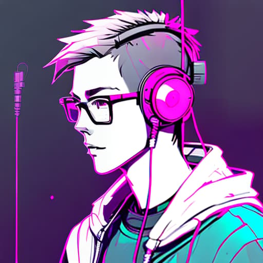 nvinkpunk nerd boy with a headset