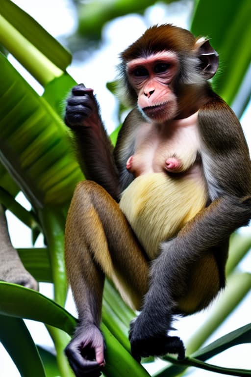  Monkey eat banana