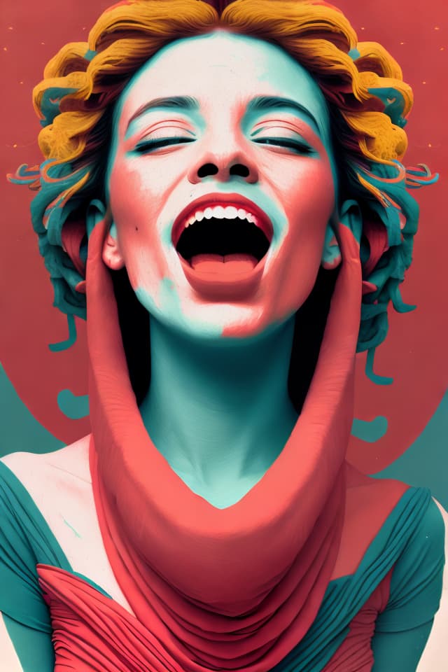  that is her mouth, in the style of vibrant, high-energy imagery, white and red, messy, amanda sage, matte photo, ray donley, vivid and saturated colors --ar 167:250 --s 750 --v 5 --q 2