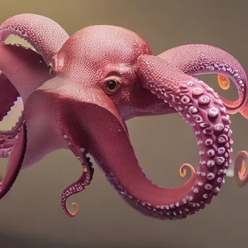  A octopus centered-photograph of a pink elephant, film still, dynamic action pose, National Geographic, insane detail, intricate, highly detailed, Zeiss Lens, DSLR photography, smooth, sharp focus, Unreal Engine 5, Octane Render, Redshift, 8K, 4k