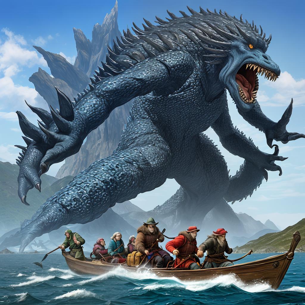  A group of monsters from the classics of mountains and seas, huge monsters.