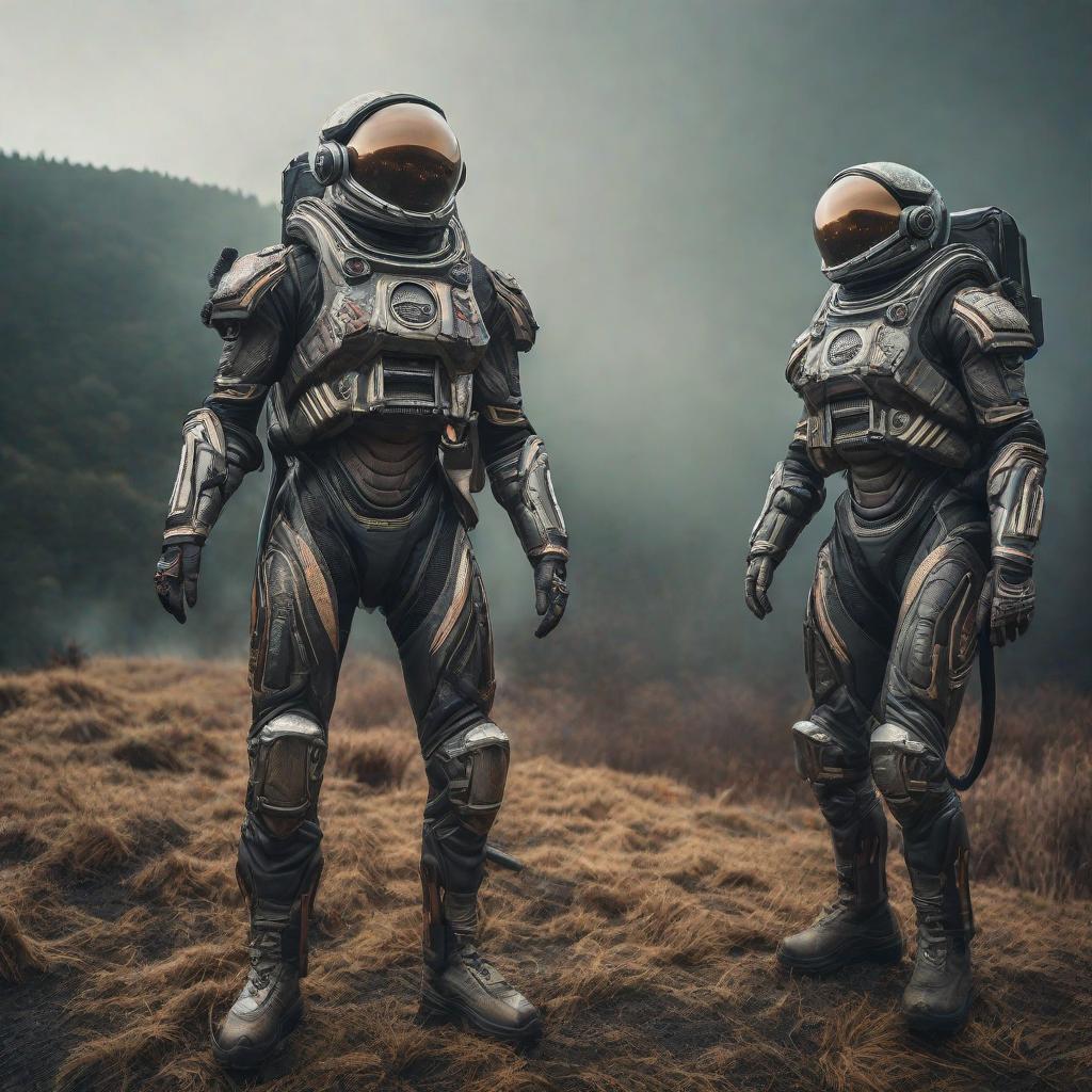  Foto de extraterrestres hyperrealistic, full body, detailed clothing, highly detailed, cinematic lighting, stunningly beautiful, intricate, sharp focus, f/1. 8, 85mm, (centered image composition), (professionally color graded), ((bright soft diffused light)), volumetric fog, trending on instagram, trending on tumblr, HDR 4K, 8K