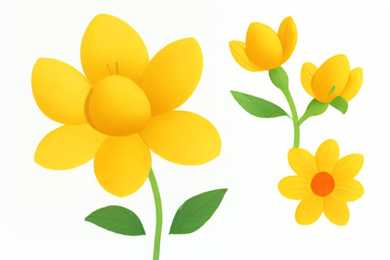  Yellow and cute flower, whole body