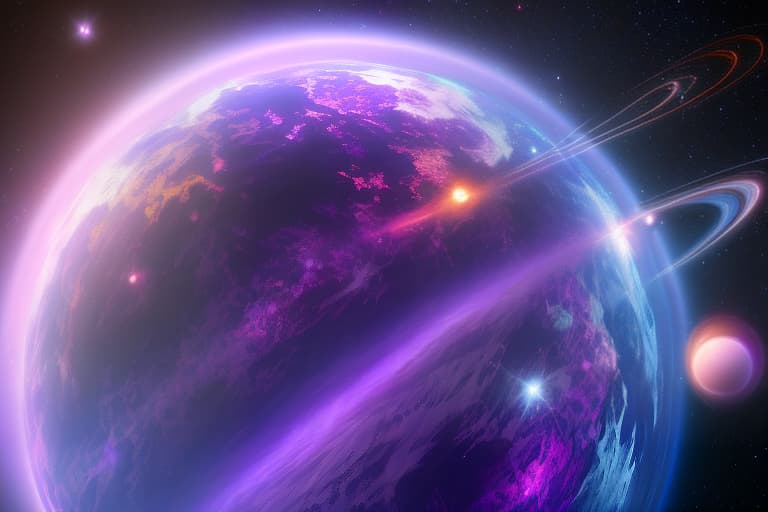  purple space with a bunch of planets in purple tones and super anime style, (logo:1.3), vector graphics, brand, design, inspired, (straight:1.3), (symmetrical:0.4) hyperrealistic, full body, detailed clothing, highly detailed, cinematic lighting, stunningly beautiful, intricate, sharp focus, f/1. 8, 85mm, (centered image composition), (professionally color graded), ((bright soft diffused light)), volumetric fog, trending on instagram, trending on tumblr, HDR 4K, 8K