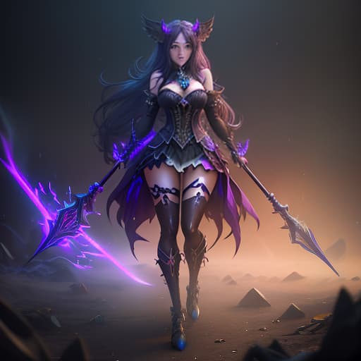  a woman with long hair standing in front of a purple light, splash art anime , dark backround, darkness aura, darkness background, gothic maiden anime , dark backgroud, ominous dark background, backround dark, anime epic artwork, seraphine ahri kda, piltover, demon black blue purple, dark psychedelica, (Extremely Detailed Oil Painting:1.2), glow effects, godrays, Hand drawn, render, 8k, octane render, cinema 4d, blender, dark, atmospheric 4k ultra detailed, cinematic sensual, Sharp focus, humorous ilration, big depth of field, Masterpiece, colors, 3d octane render, 4k, concept art, trending on artstation, hyperrealistic, Vivid colors, extremely detailed CG unity 8k wallpaper, trending on ArtStation, trending on CGSociety, Intric hyperrealistic, full body, detailed clothing, highly detailed, cinematic lighting, stunningly beautiful, intricate, sharp focus, f/1. 8, 85mm, (centered image composition), (professionally color graded), ((bright soft diffused light)), volumetric fog, trending on instagram, trending on tumblr, HDR 4K, 8K