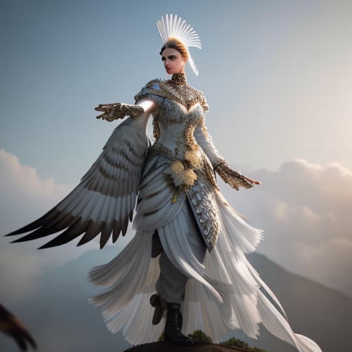  cuckoo bird confronting a cockatiel hyperrealistic, full body, detailed clothing, highly detailed, cinematic lighting, stunningly beautiful, intricate, sharp focus, f/1. 8, 85mm, (centered image composition), (professionally color graded), ((bright soft diffused light)), volumetric fog, trending on instagram, trending on tumblr, HDR 4K, 8K