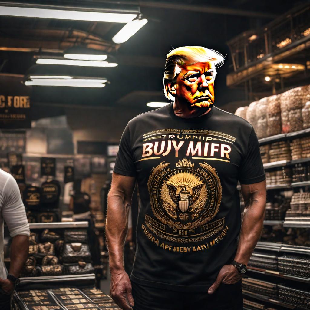  trump wearing a t shirt that says “buy sani mfer” hyperrealistic, full body, detailed clothing, highly detailed, cinematic lighting, stunningly beautiful, intricate, sharp focus, f/1. 8, 85mm, (centered image composition), (professionally color graded), ((bright soft diffused light)), volumetric fog, trending on instagram, trending on tumblr, HDR 4K, 8K