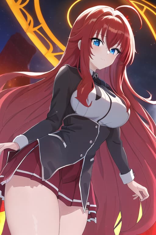  masterpiece, best quality, 1women, long red hair, looking at viewer, :3, cute, black uniform, outdoors, streets, cowboy shot, curvy, (((blue eyes))), rias gremory, red hair, antenna hair, wavy hair, ((beautiful detailed eyes, beautiful detailed glow, lots of glow)), anime screencap,women at pool, compeion , black , masterpiece, best quality, high quality, solo