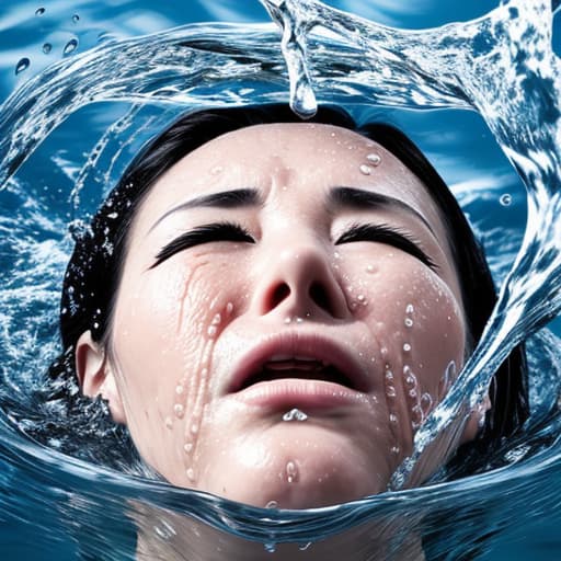  woman's face sticking from the water