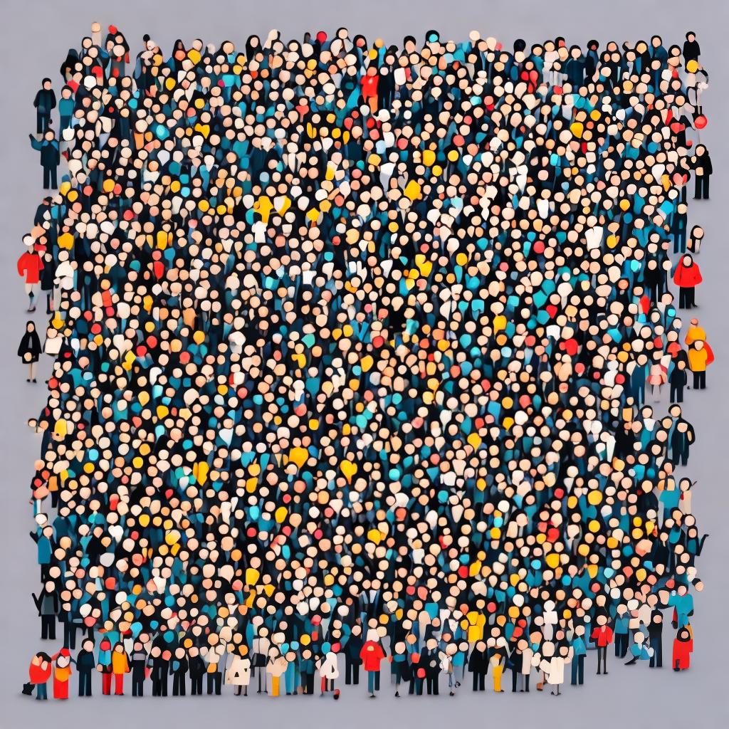 IN THE STYLE OF <MAGIFACTORY> Create a large-format image with a white background, showing a group of around ten people of various ethnicities and ages, working together in a bright, open space. These people are engaged in collaborative activities, using modern technologies such as laptops, tablets and smartphones. The image aesthetic is minimalist and painterly, with sober colors and simple shapes. The atmosphere should be cheerful and creative, reflecting a spirit of collaboration and innovation.