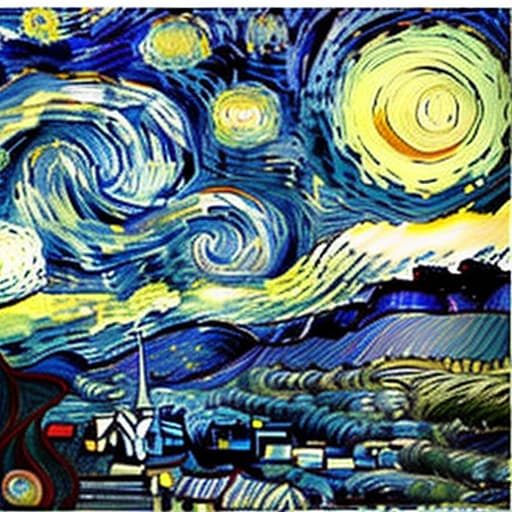 wa-vy style Starry night