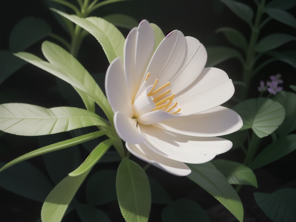  a beautiful dama de noche flower blossoming in the garden