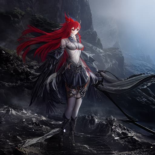  rias gremoy hyperrealistic, full body, detailed clothing, highly detailed, cinematic lighting, stunningly beautiful, intricate, sharp focus, f/1. 8, 85mm, (centered image composition), (professionally color graded), ((bright soft diffused light)), volumetric fog, trending on instagram, trending on tumblr, HDR 4K, 8K