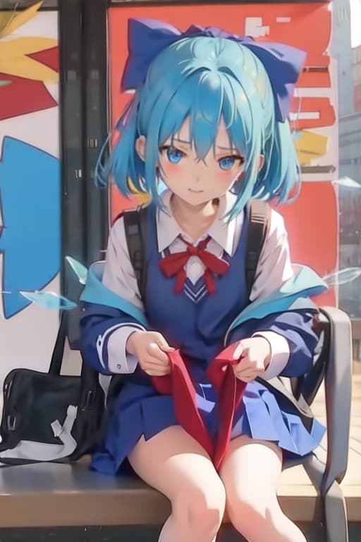  Cirno, school uniform, lewd