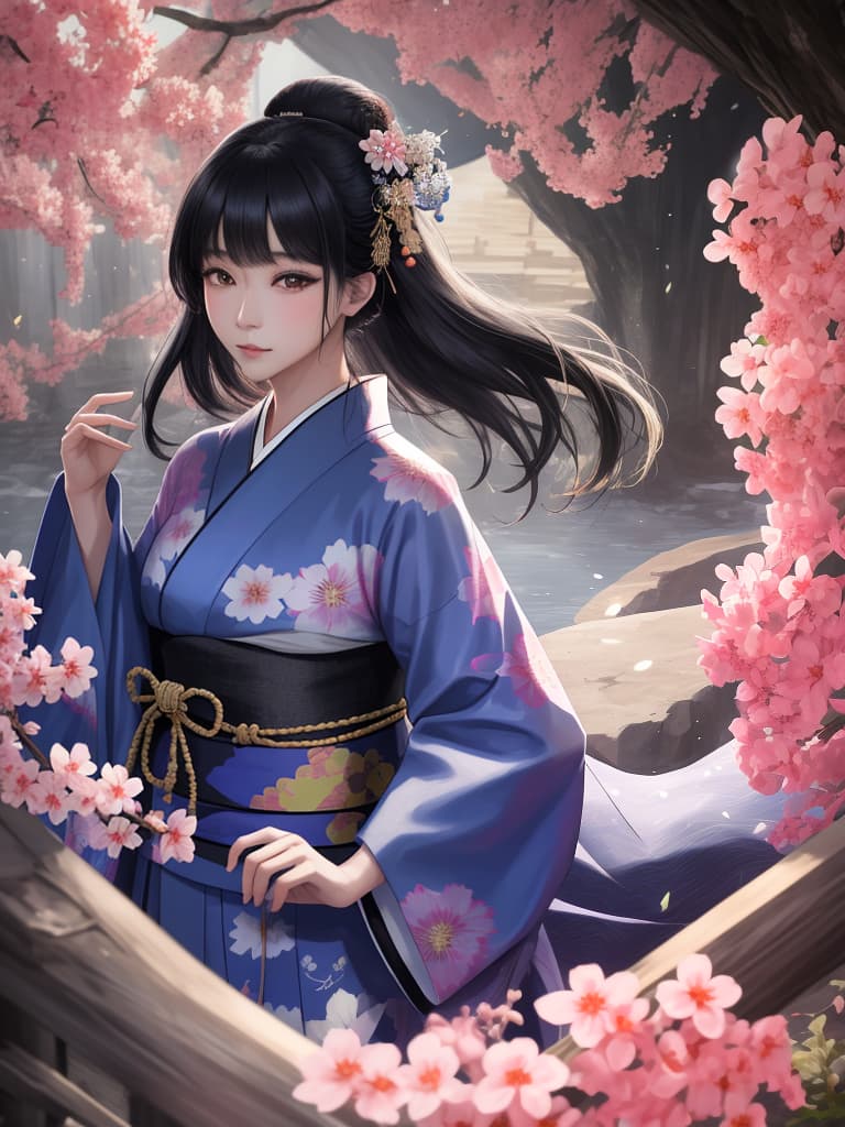  Woman, yukata, kimono, black hair, backwards, masterpiece, best quality,8k,ultra detailed,high resolution,an extremely delicate and beautiful,hyper detail