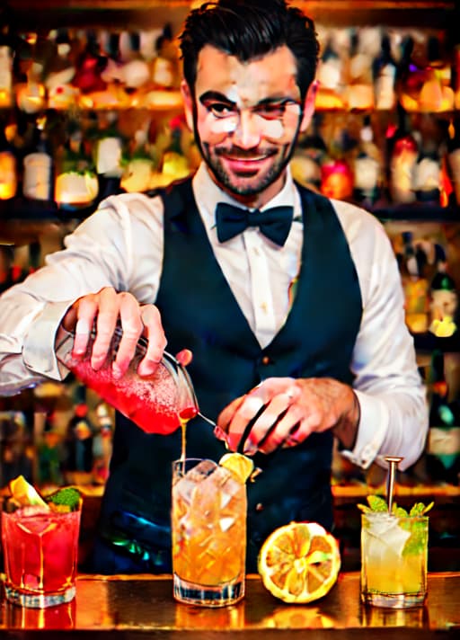  barman mixing a cocktail