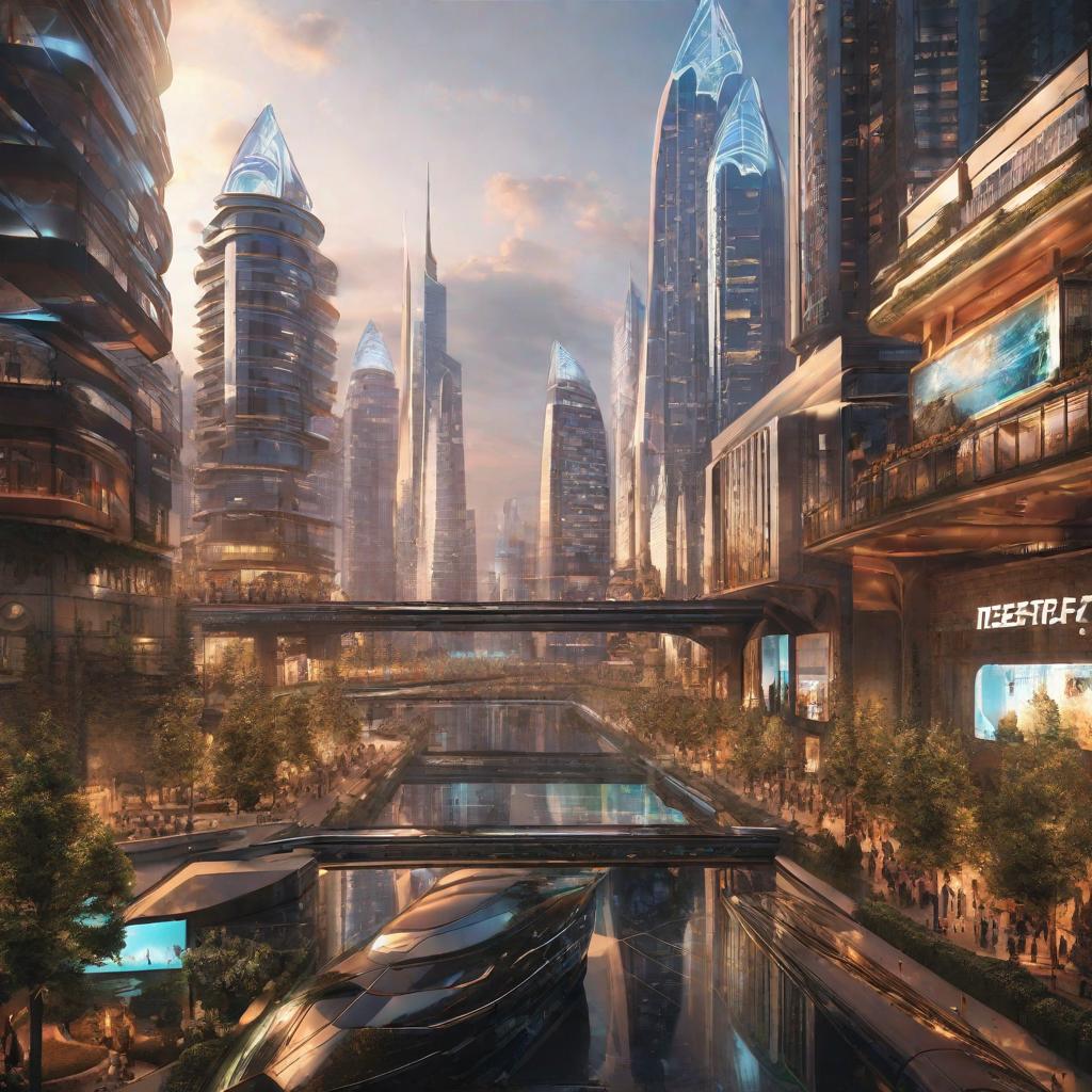  masterpiece, best quality,about the future city.