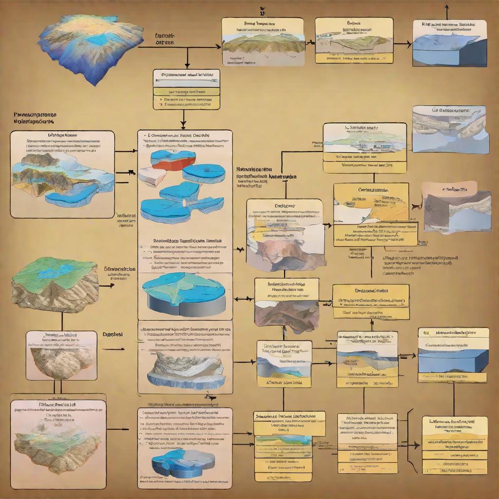  2. Polarization mode determination 3. Point processing 4. One-dimensional inversion 5. Two-dimensional topographic inversion 6. Mapping geological interpretation Make the above content into a flow chart