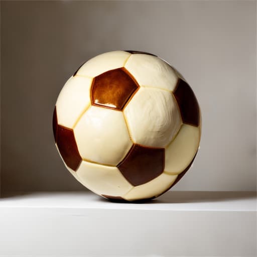  Raw photograph of a large wheel of cheese shaped like a soccer ball, with intricate details and textures, against a plain white background, in natural lighting with minimal post processing. style RAW, best quality, masterpiece