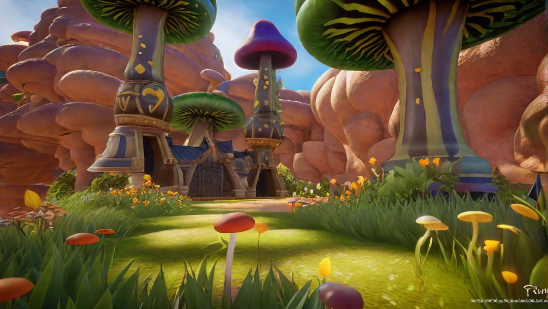  Create an image that showcases the different mystical and whimsical mushroom locations found in the Kingdom Hearts universe, capturing the vibrant and fantastical environments where players can encounter and interact with these key game elements. hyperrealistic, full body, detailed clothing, highly detailed, cinematic lighting, stunningly beautiful, intricate, sharp focus, f/1. 8, 85mm, (centered image composition), (professionally color graded), ((bright soft diffused light)), volumetric fog, trending on instagram, trending on tumblr, HDR 4K, 8K