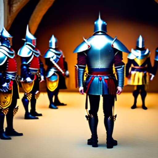 estilovintedois medieval knights with medieval armor lining up