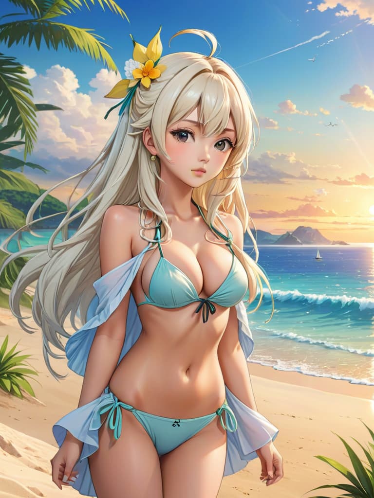  anime artwork, anime style, key visual, vint, studio anime, highly detailed, at the beach