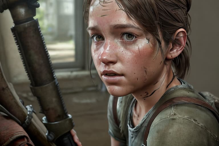  Extremely realistic portrait of a real life titanium girl The Last of Us Ellie