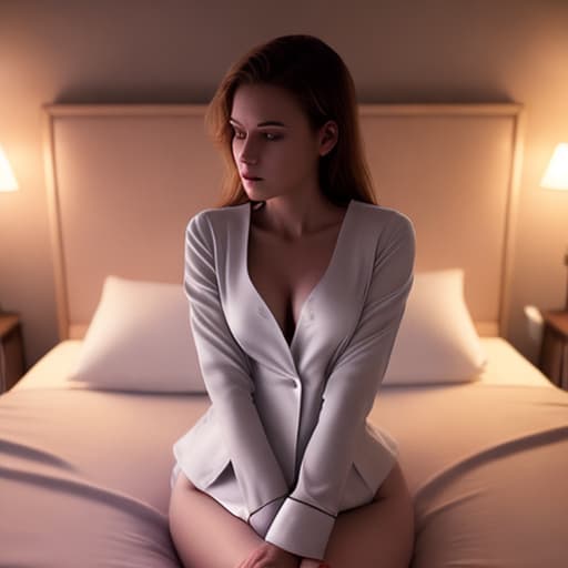  Women on bed, night suit, cinematic look, soft lighting, romantic vibes,