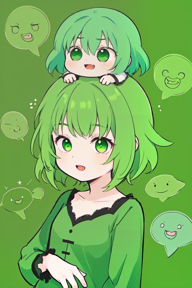  The humorousness of the green hair character