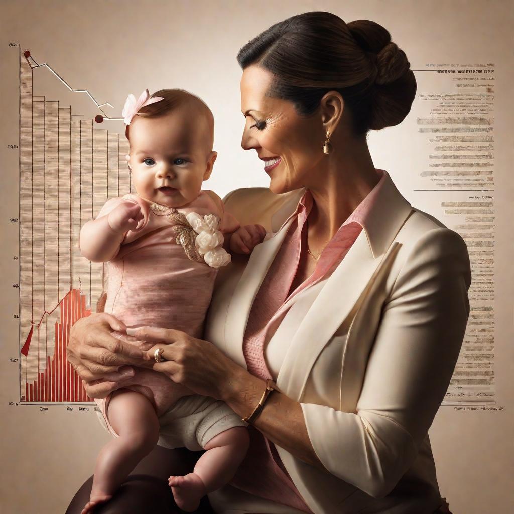  a stock market bar graph with a mother and baby and a banner saying “happy mother’s day”! hyperrealistic, full body, detailed clothing, highly detailed, cinematic lighting, stunningly beautiful, intricate, sharp focus, f/1. 8, 85mm, (centered image composition), (professionally color graded), ((bright soft diffused light)), volumetric fog, trending on instagram, trending on tumblr, HDR 4K, 8K