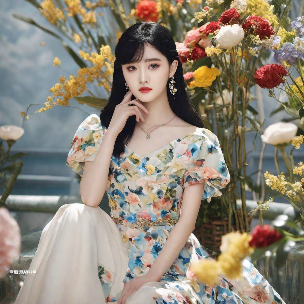  masterpiece, best quality,Painting Ju Jingyi wearing Chanel photos