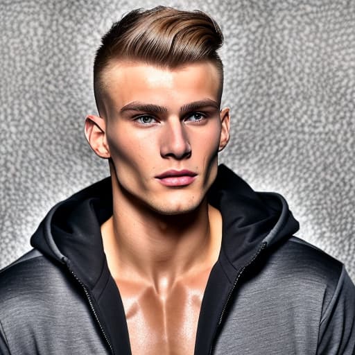 portrait+ style russian queer fitness model blonde very cute dude face