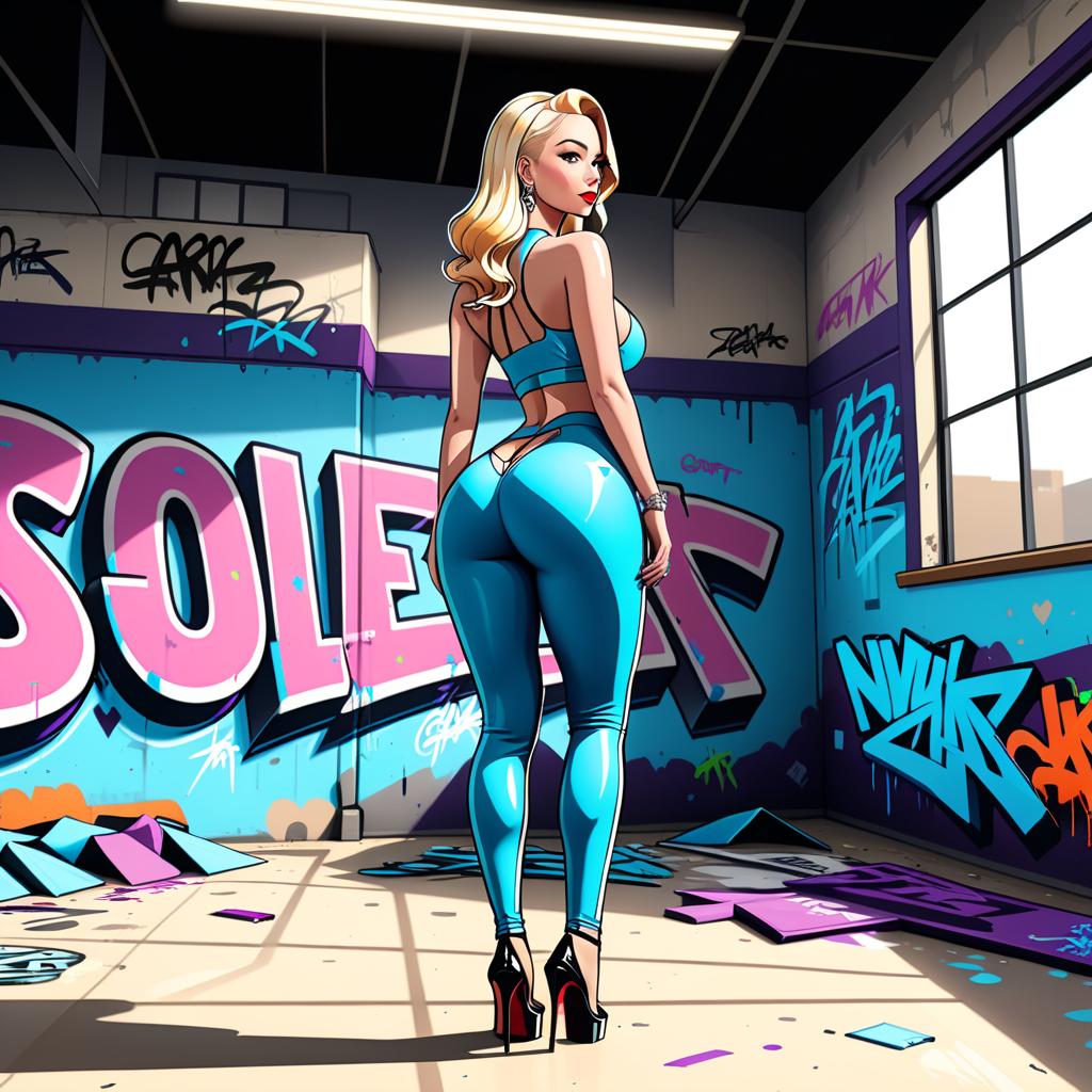  graffiti style gta style, graffity background 8k, RAW photo, highest quality, masterpiece, High detail, RAW color photo, professional close-up photo, (realistic, photo realism:1. 37), (highest quality), (best shadow), view from back, iggy azalea is standing in an empty room, big big round curvy without,,(naked:9.9), photorealistic, looking at viewer, beautiful detailed eyes, light on face, fullbodyshot, Particularly strong light, Feminine Expressions, (big breast:3.4), (big hips:15.9), white skin, monroe ((erotic,, horny)) ultra high resolution, highly detailed CG unified 8K wallpapers, physics-based rendering, cinematic lighting, ((good anatomy:1.9)), detailed areolas, detailed pubic lips, detailed