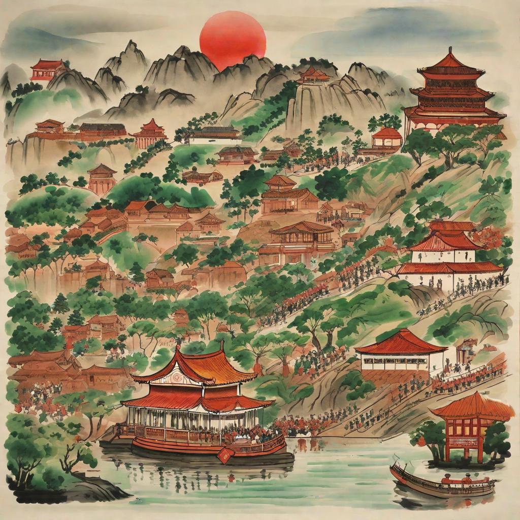  Masterpiece, best quality, with the title of "Blessing the motherland and praising Xinxiang", create a watercolor painting that promotes a harmonious society in the new era, civilized family style, and propagandists and practitioners who build a beautiful hometown.